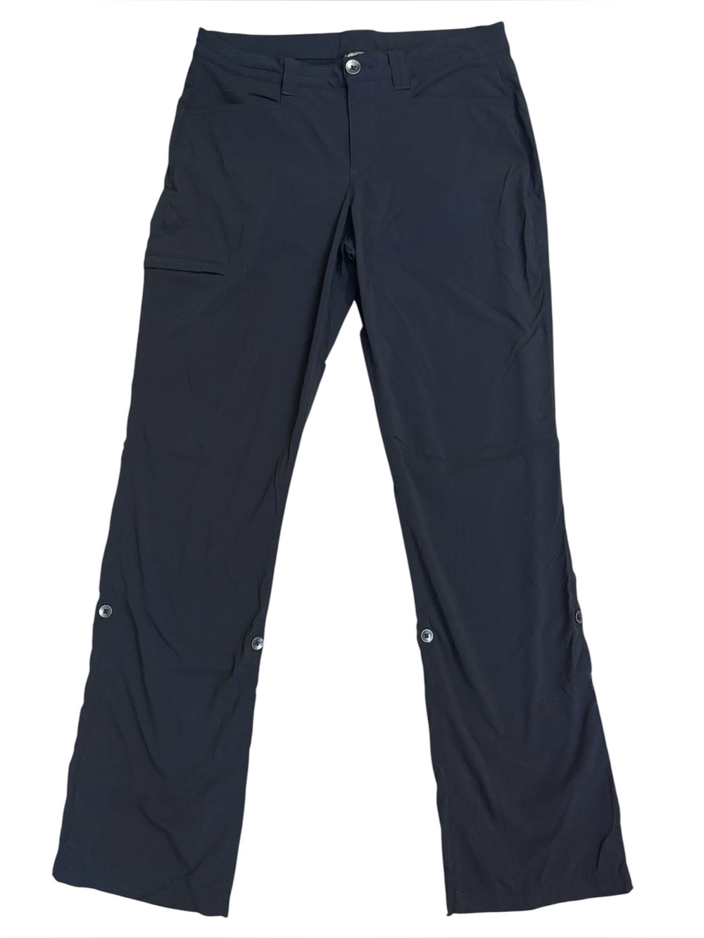 Eddie Bauer Black Stretch Straight Leg Hiking Convertible‎ Roll Tab Pants Size 6
